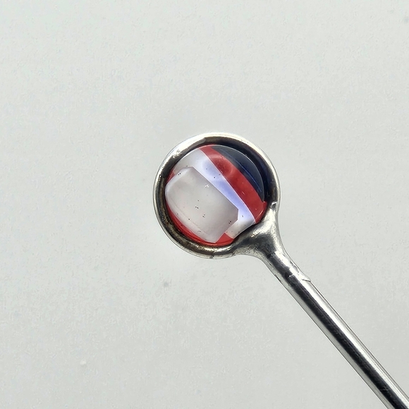 Patriot Pop Stainless Steel Hair Stick, One-of-a-Kind Red White Blue Updo Pin - Picture 1 of 7